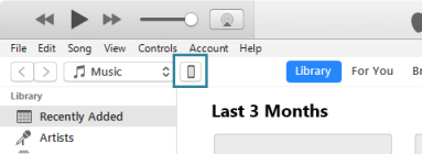 Device button in iTunes