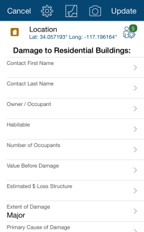 Major damage feature attributes