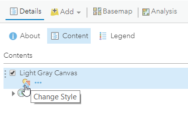Change Style button on the Light Gray Canvas