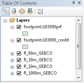 table of contents listing layers and tools