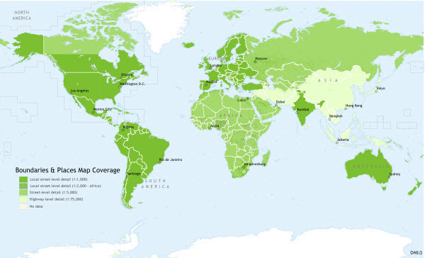 World Boundaries and Places 6.3 coverage map