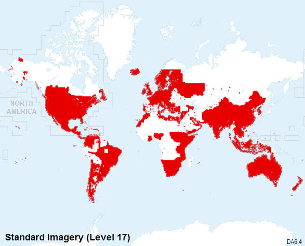Standard Imagery coverage map at 1:4,000 (Level 17)