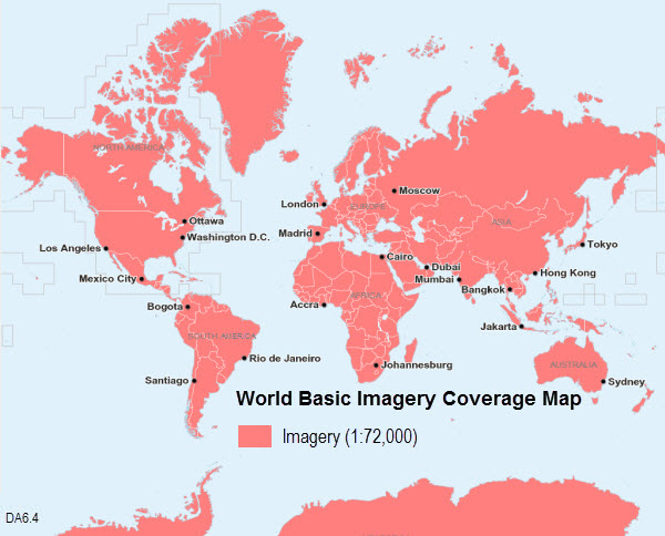 Coverage for World Basic Imagery 6.4
