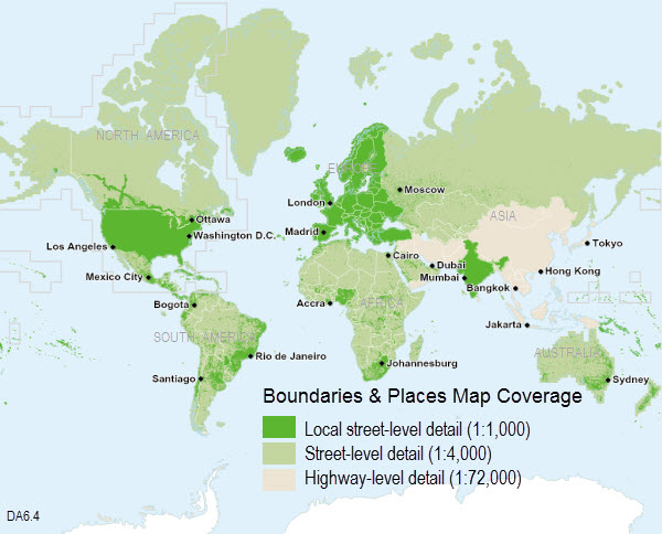 World Boundaries and Places 6.4 coverage map