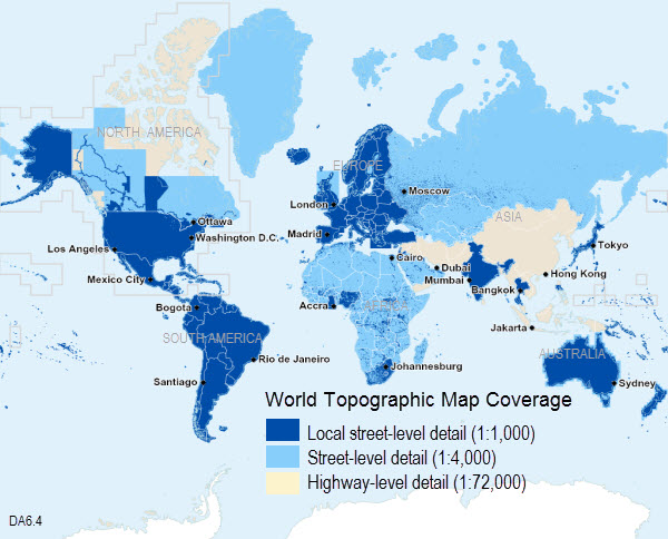 World coverage for World Topographic Map 6.4