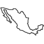 Outline of image of Mexico