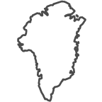 Outline of map of Greenland