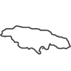 Outline of map of Jamaica