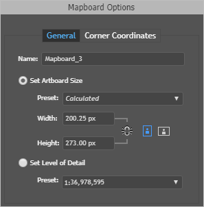 Mapboard Options window with General tab active