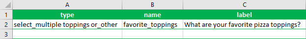 Select multiple or other question in a form