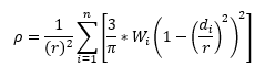 Fórmula para calcular a densidade