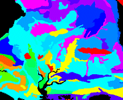 مثال على تصنيف خريطة الألوان