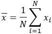 صيغة المتوسط الحسابي