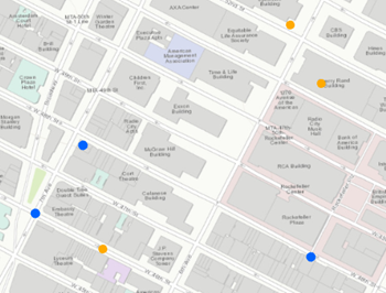 Eingabepunkte, die für Beispiele für die Zusammenführung von Puffern verwendet werden Eingabepunkte, die für Beispiele für die Zusammenführung von Puffern verwendet werden