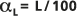 Regressionslinie von L/100 Regressionslinie von L/100