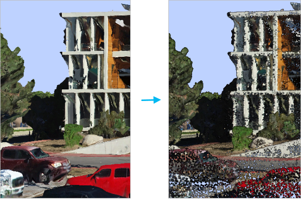 Abbildung des Werkzeugs "Mesh in LAS" Abbildung des Werkzeugs "Mesh in LAS"