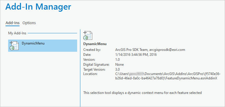 Add-ins auf der Seite "Add-in-Manager"