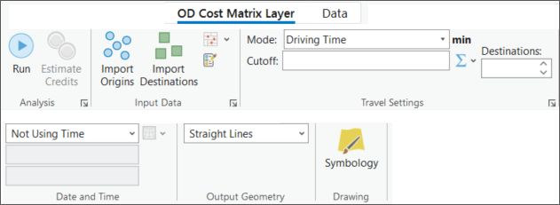 Registerkarte "Start-Ziel-Kostenmatrix-Layer"