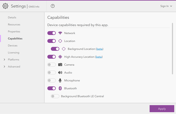 Aktivieren der Funktionen "Position mit hoher Genauigkeit", "Bluetooth" und "Position im Hintergrund"