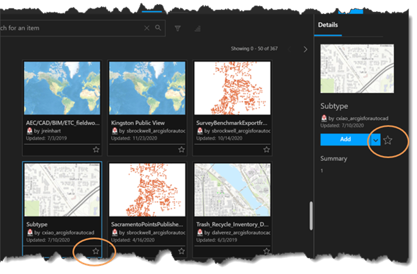 Speichern eines Portal-Layers als Favorit