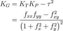 Gleichung für die kombinatorische Berechnung der Gauß'schen Krümmung
