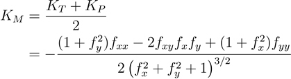 Gleichung für die kombinatorische Berechnung der mittleren Krümmung