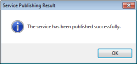 Die Meldung "Service Publishing-Ergebnis"