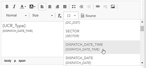 Dropdown-Liste für Feldnamen