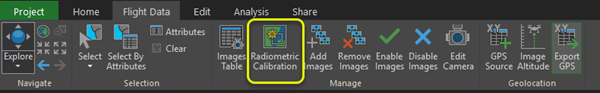 Schaltfläche "Radiometrische Kalibrierung"