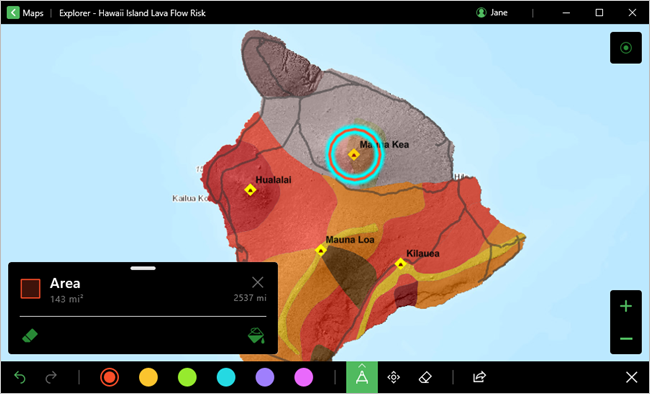 Mauna Kea markiert und Form automatisch korrigiert