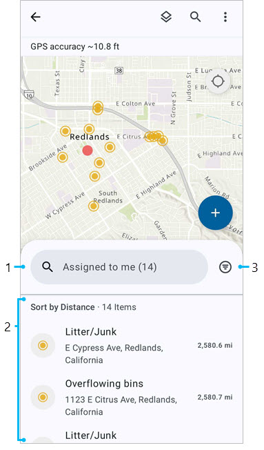 Screenshot einer geöffneten Task-Liste