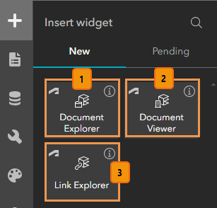 Die Widgets "Dokument-Explorer", "Dokument-Viewer" und "Link-Explorer" in ArcGIS Experience Builder