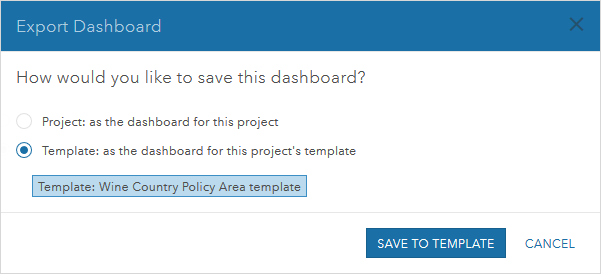 Dashboard in eine Vorlage exportieren