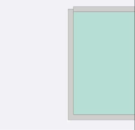 Ein Paletten-Feature wird auf einen Grundriss gezogen, wo es an einem Feature im Layer "Details" gefangen wird.