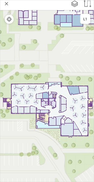 Geschossdeckenauswahl im Kartenmodus von ArcGIS IPS Setup für Android