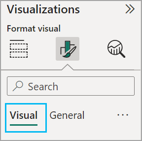 Registerkarte "Visualisierung formatieren" im Bereich "Visualisierungen"