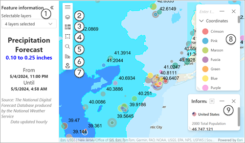 Bedienoberfläche von ArcGIS for Power BI