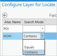 Bereich "Layer für Suche konfigurieren"