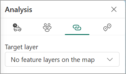 Die Registerkarte "Layer verbinden" ohne Feature-Layer im Bereich "Analyse"