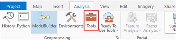 "Werkzeuge" auf der Registerkarte "Analyse" in ArcGIS Pro