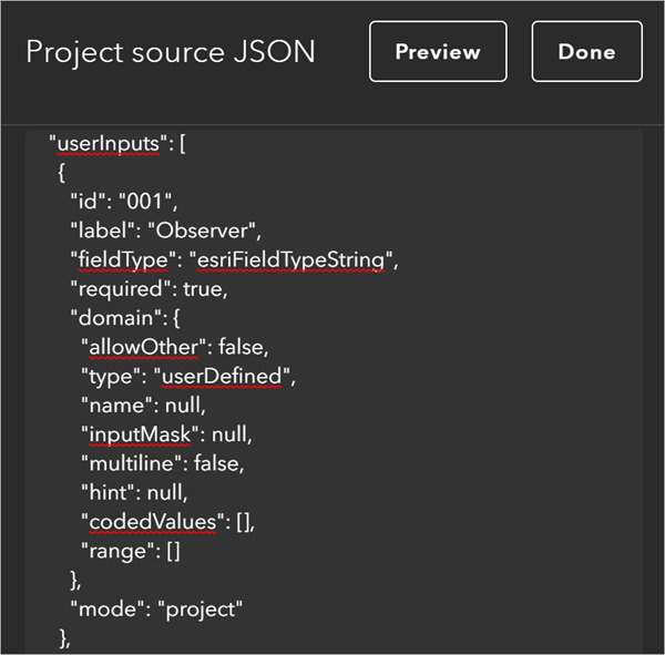 Benutzereingabe-ID in der JSON-Ansicht