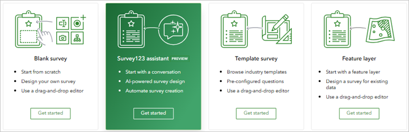Erstellen eines neuen Survey mit Survey123-Assistent Erstellen eines neuen Survey mit Survey123-Assistent