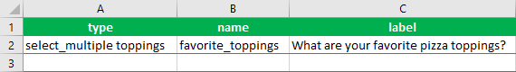 Mehrere Fragen in einem Formular auswählen