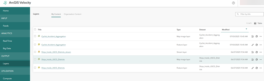 Seite "Layer" in der Velocity-App
