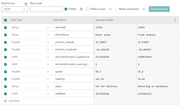 Seite "Schema bestätigen" nach dem Reduzieren des JSON-Codes