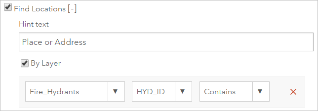 Sucheinstellungen für Layer