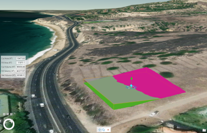 Interactive cut and fill tool in ArcGIS Pro using system default colors to identify areas to fill and remove