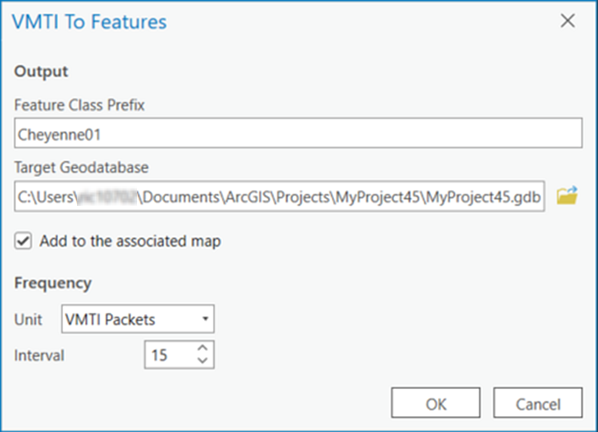 Specify the path, file name, and capture frequency of the objects to be identified in your VMTI-enabled video