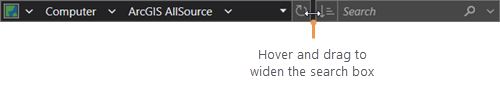 Search box on the Open Project dialog box