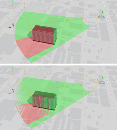 Viewshed accuracy comparison for distance ratio